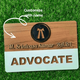 Customized Advocate Wooden Acrylic Name Plate | advocate gifts - BBD GIFTS